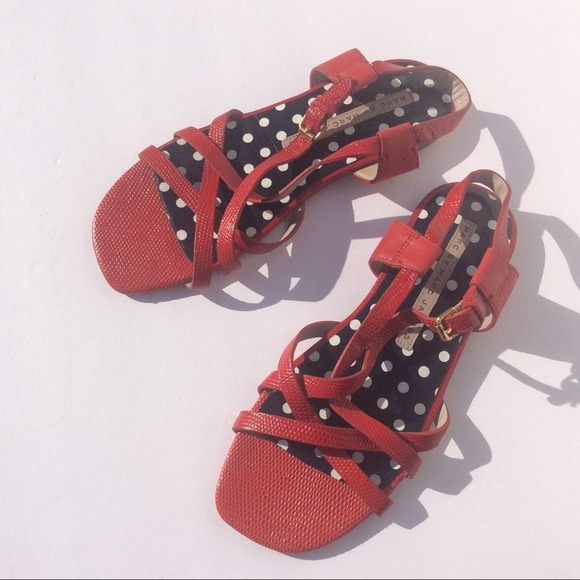 MARC by MARC JACOBS Red leather Sandals shoes 36 6 - Picture 1 of 5